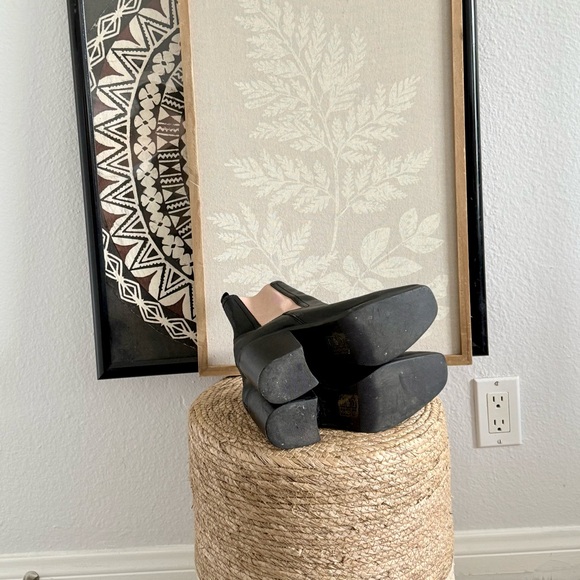 Free People Black Chelsea Ankle Boots with Tan Elastic Panels - Women - Picture 6 of 7